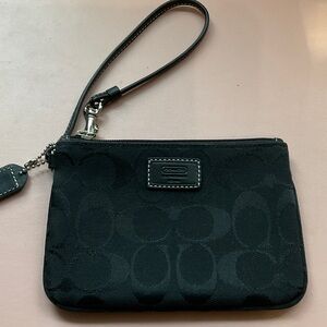 Coach Black Wristlet with Signature Pattern